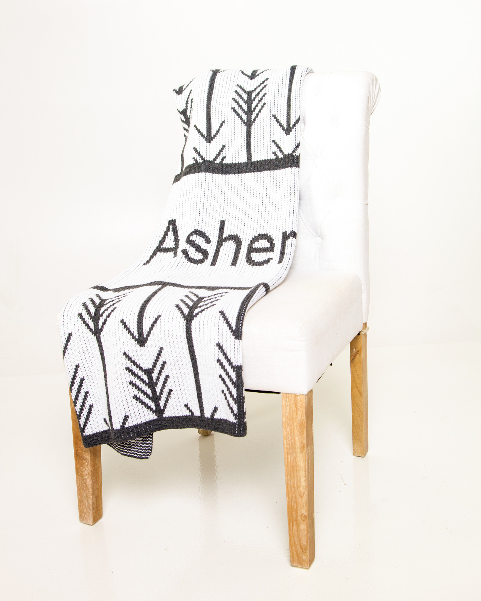 Knit Arrows Blanket with Personalization