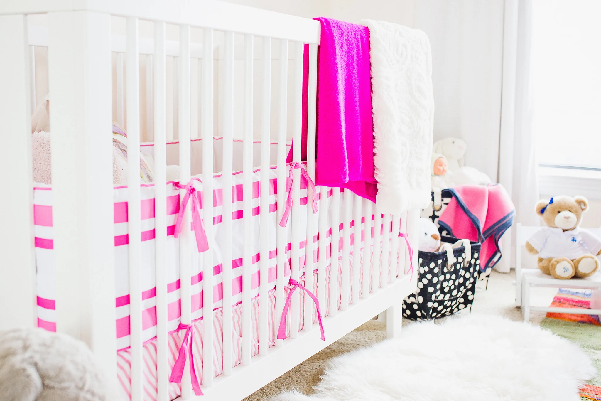 Hot Pink Crib Bedding