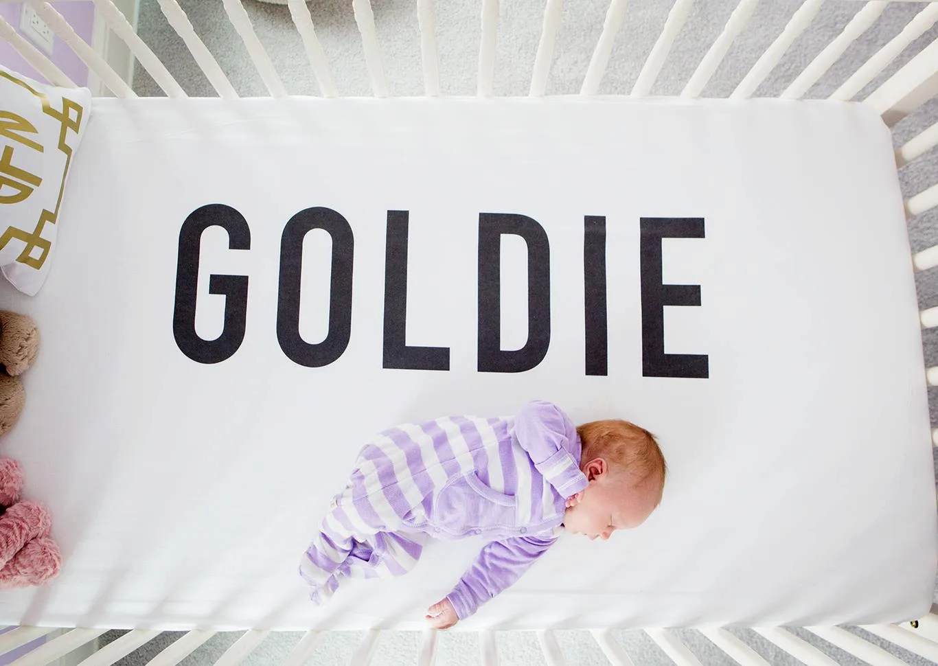 Large Name Personalized Crib Sheet