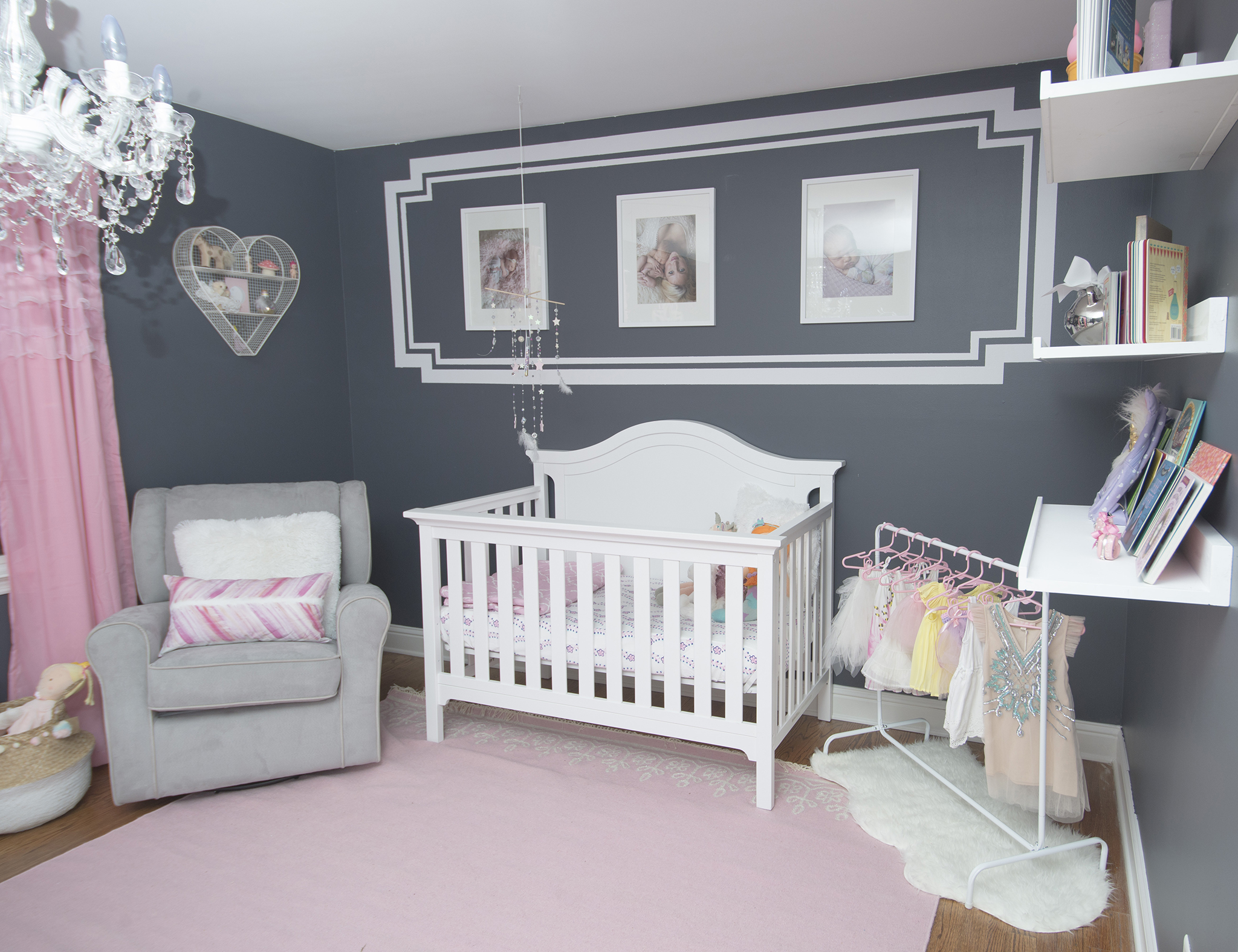 Dark Gray and Pink Nursery