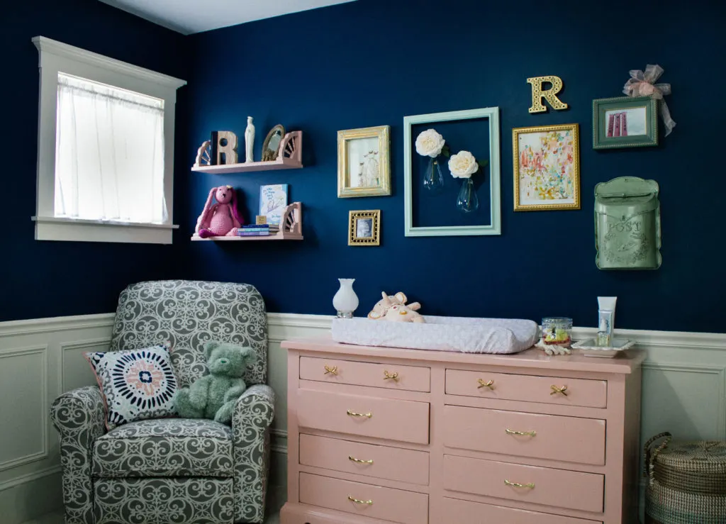 Feminine Navy and Pink Nursery - Project Nursery