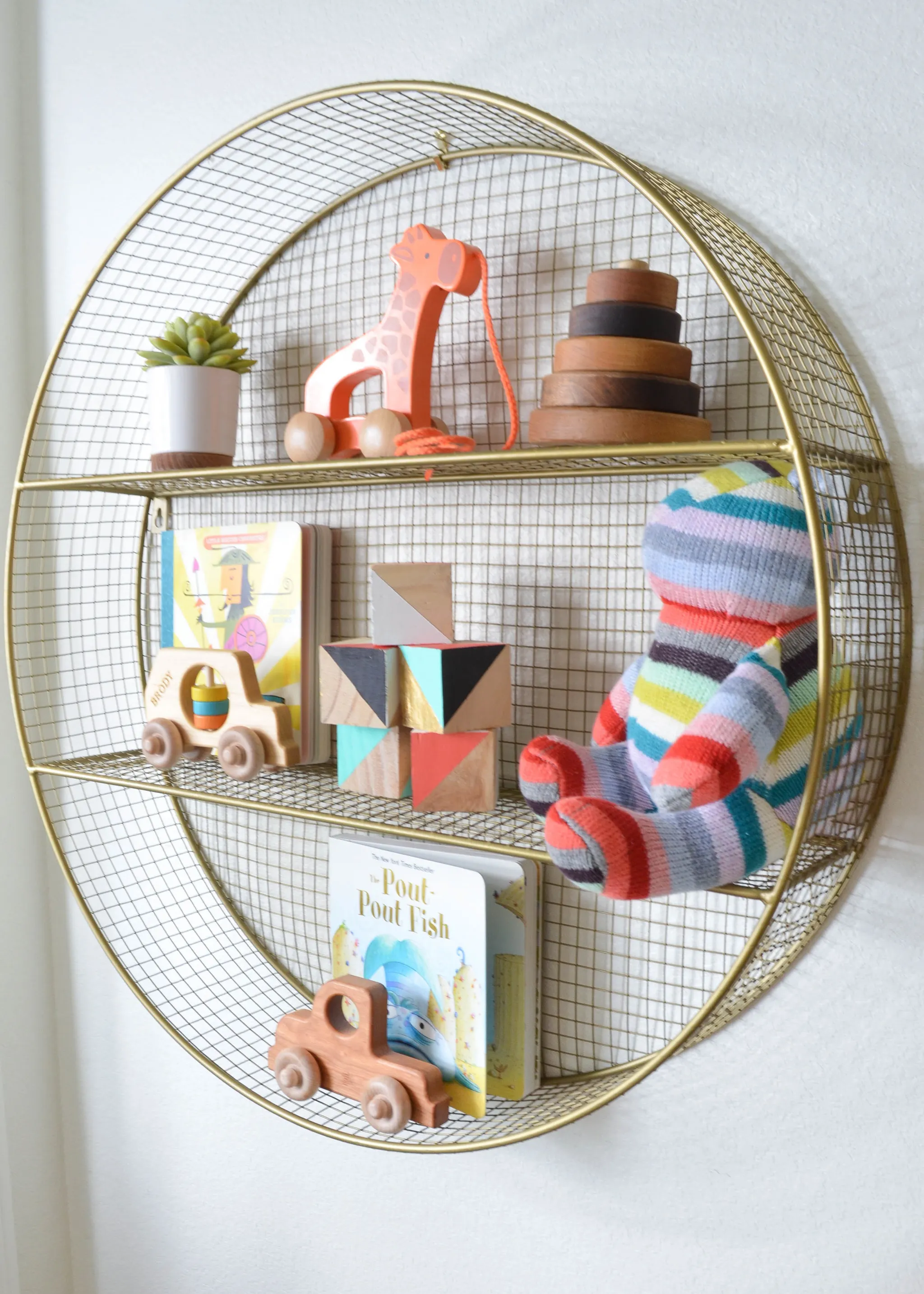 Toy Storage and Circular Display Shelf