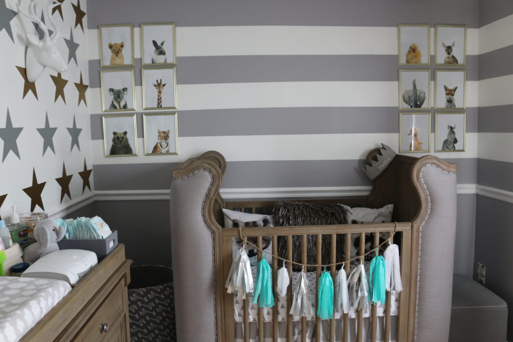 Woodland Nursery with Gold and Silver Stripes and Stars - Project Nursery
