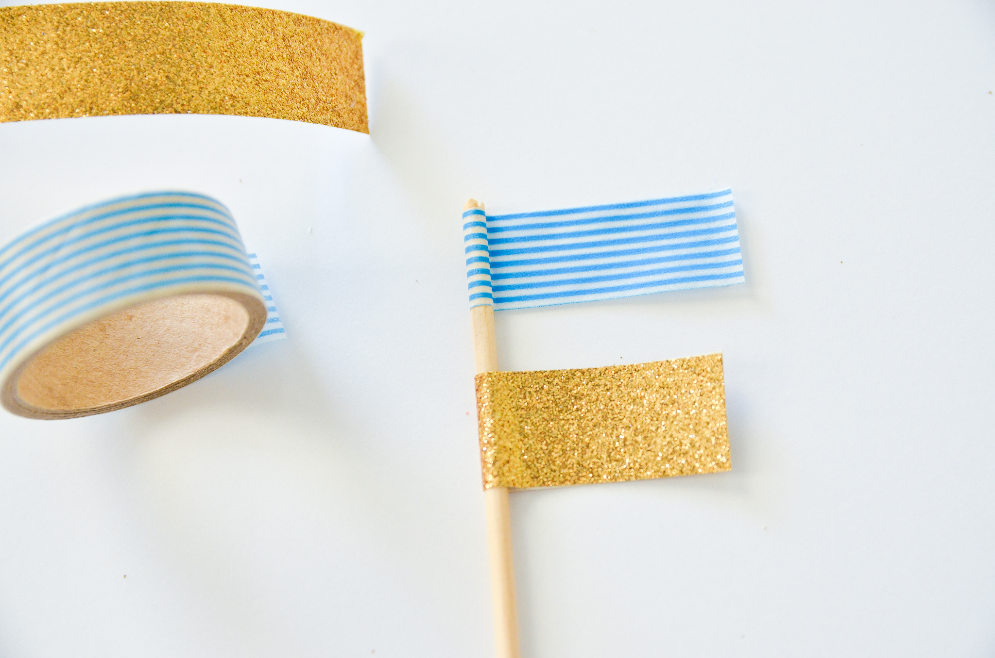 DIY Washi Tape Cupcake Toppers