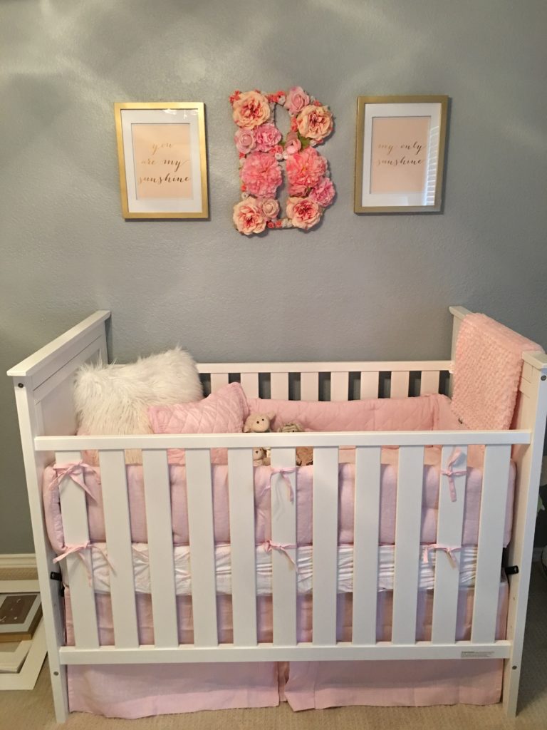 Blush Nursery Decor with Gold Accents