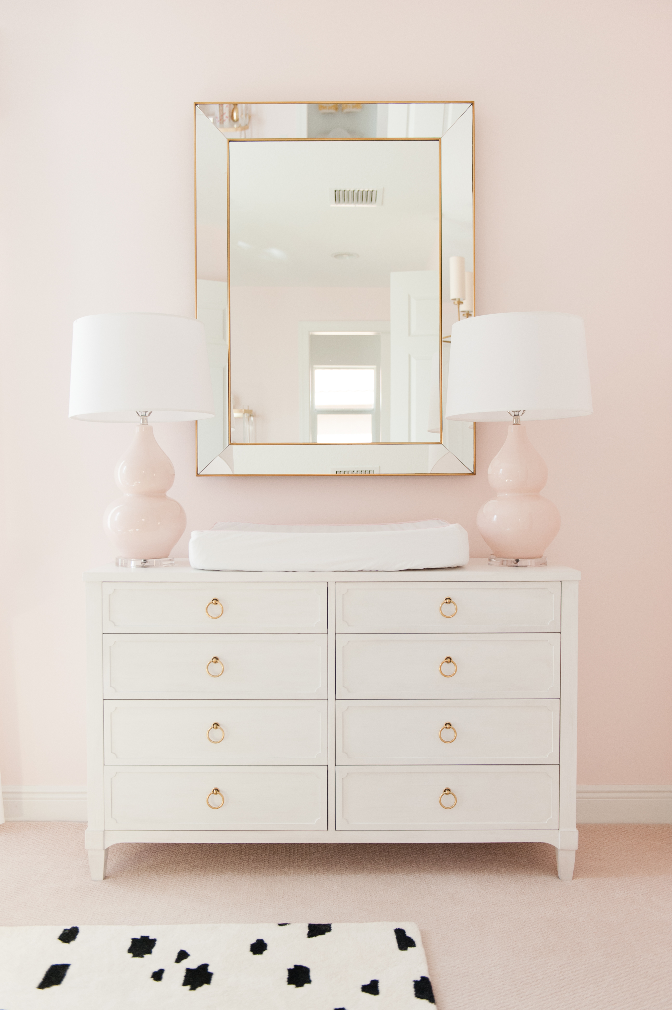 Feminine Pink and Gold Nursery