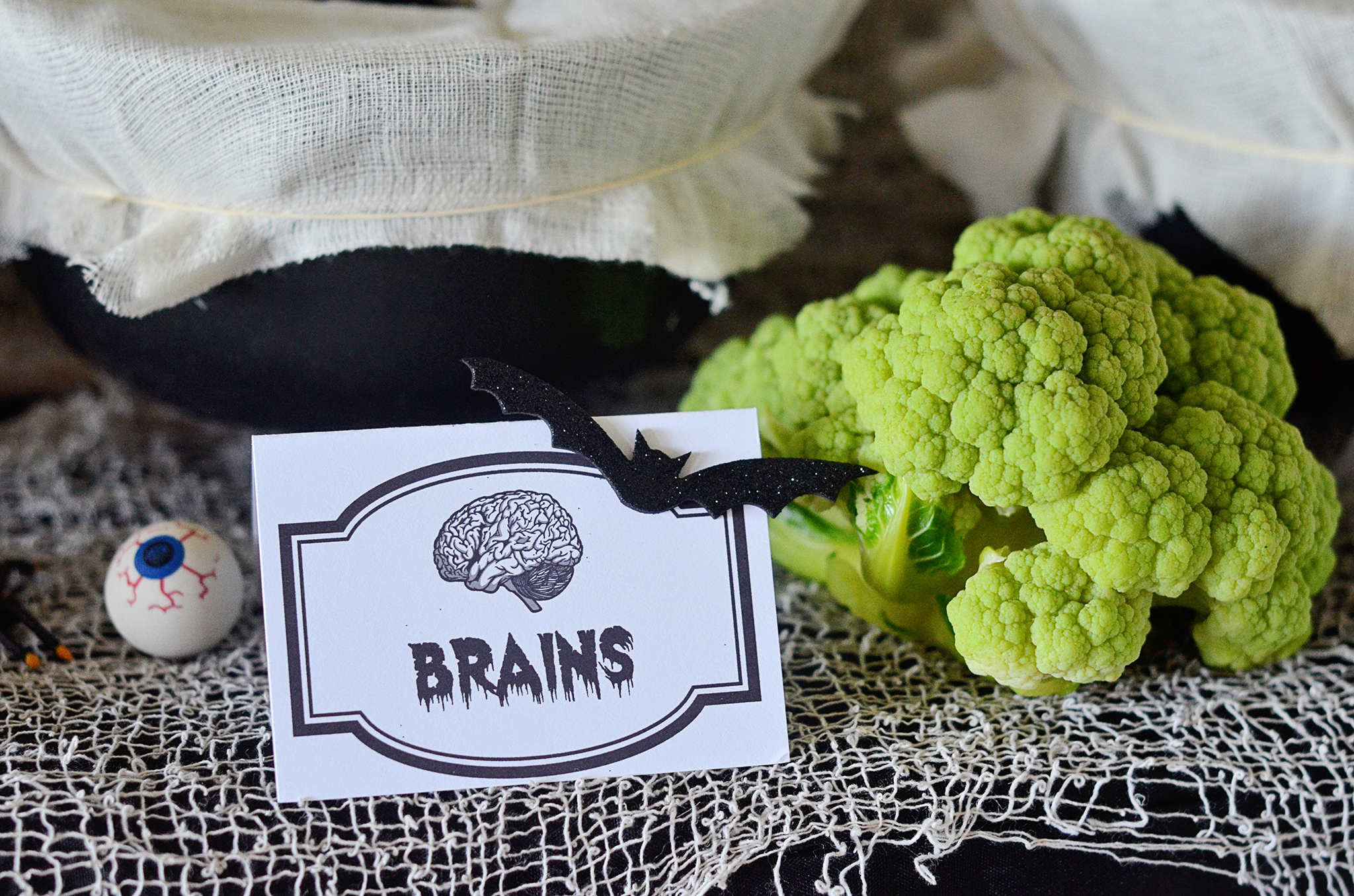 Brains! Boiled green cauliflower