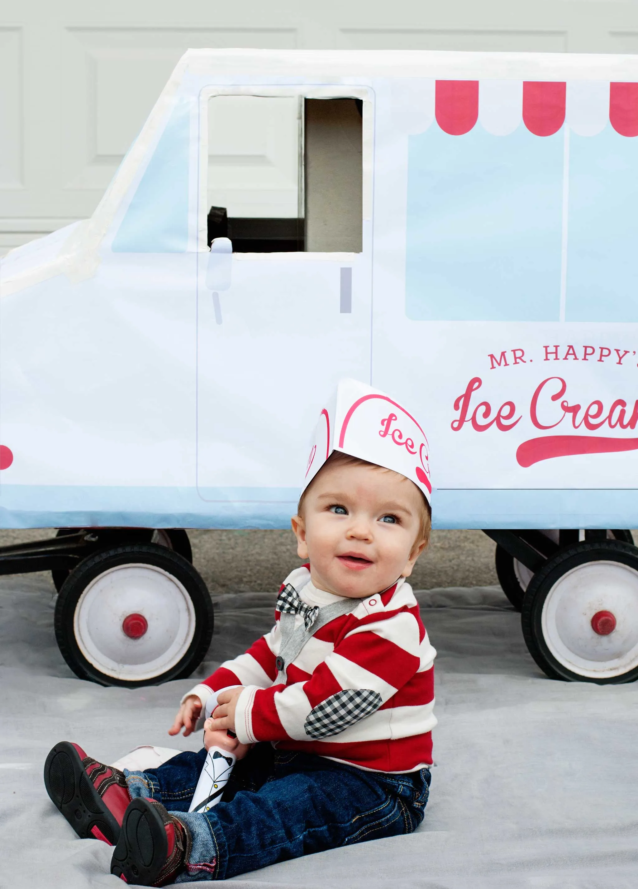 DIY Toddler Ice Cream Man Costume