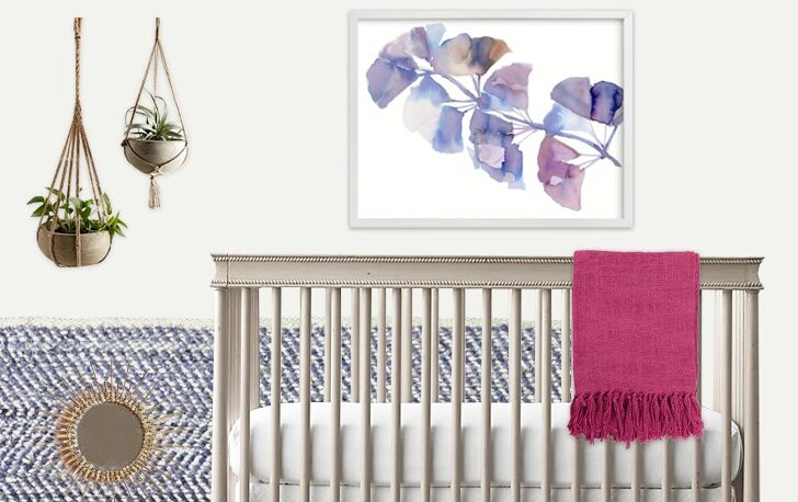 Blue and Pink Girls Nursery Design Board