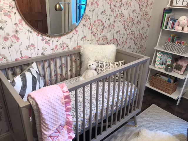 Gray and Pink Floral Nursery
