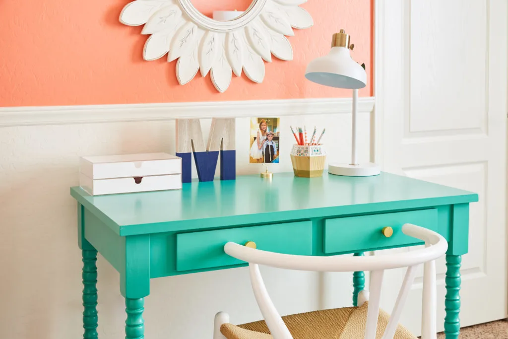 Coral and Aqua Big Girl Room