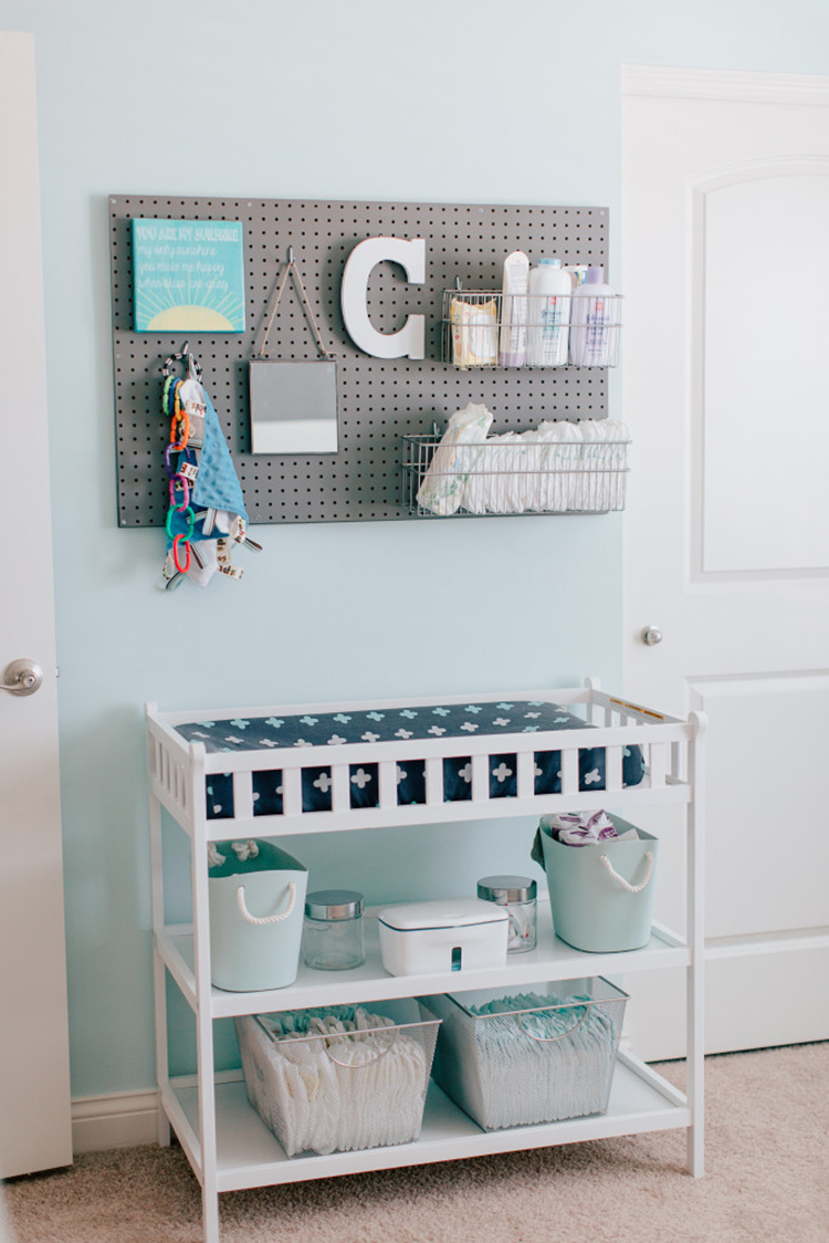 Pegboard Nursery Organization