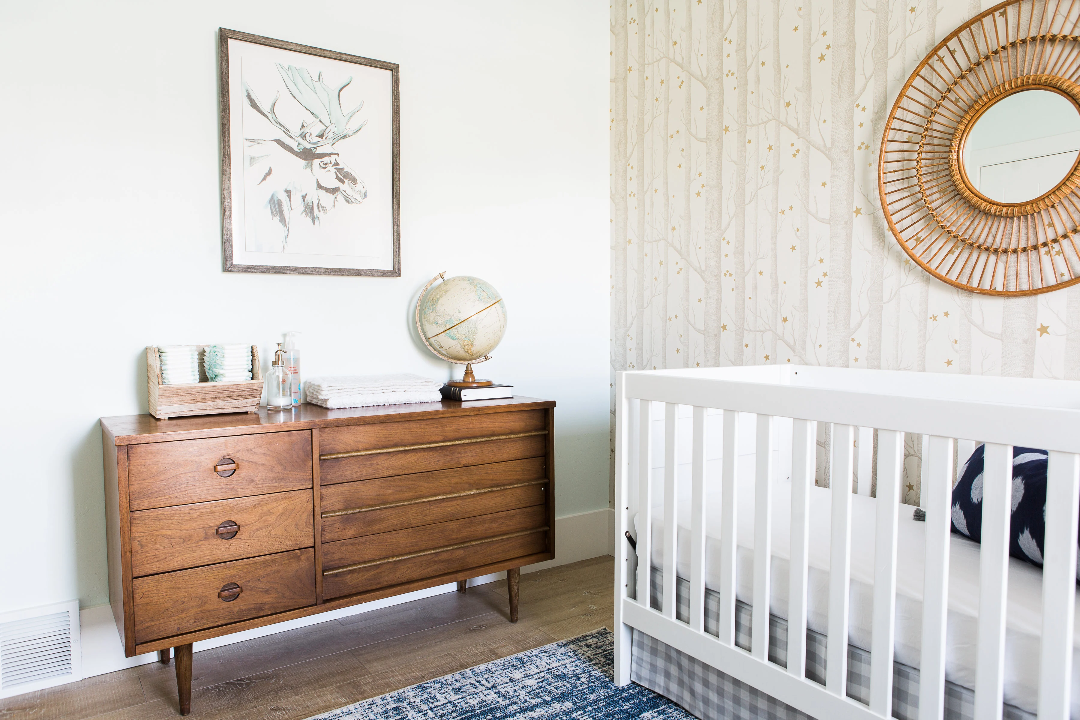 Vintage Modern Woodland-Inspired Nursery