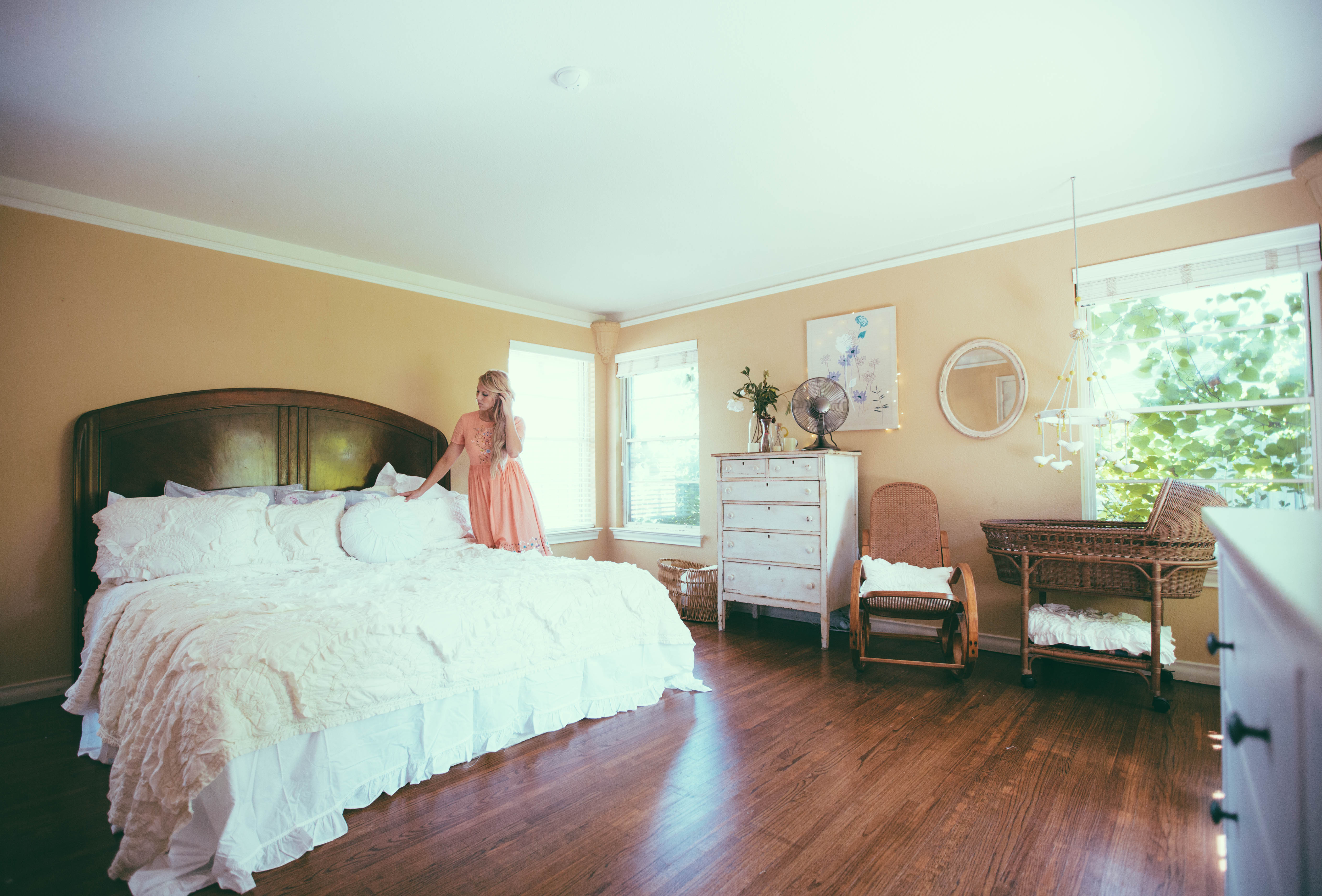 Vintage Master Bedroom with Nursery Nook