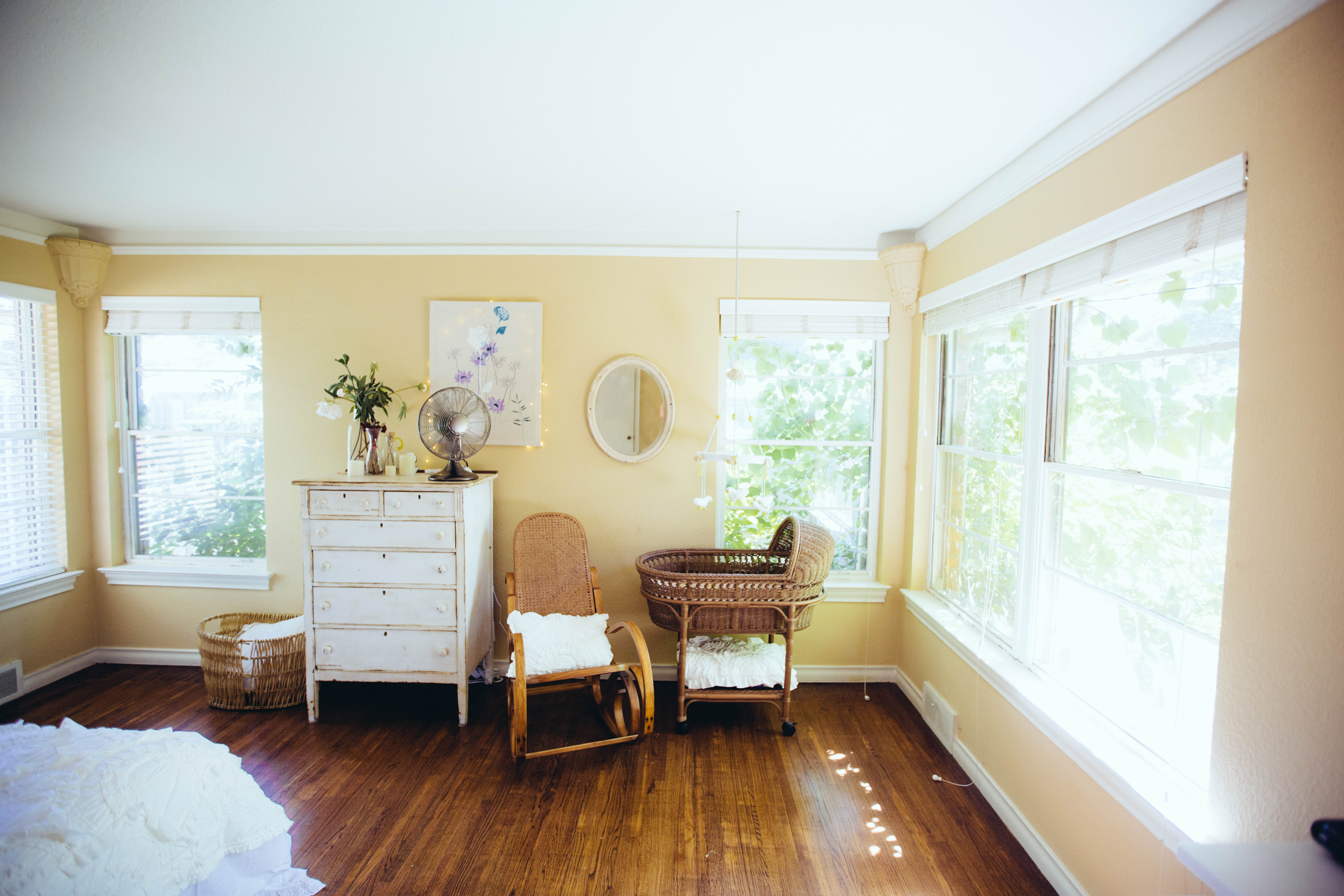 Vintage Master Bedroom with Nursery Nook