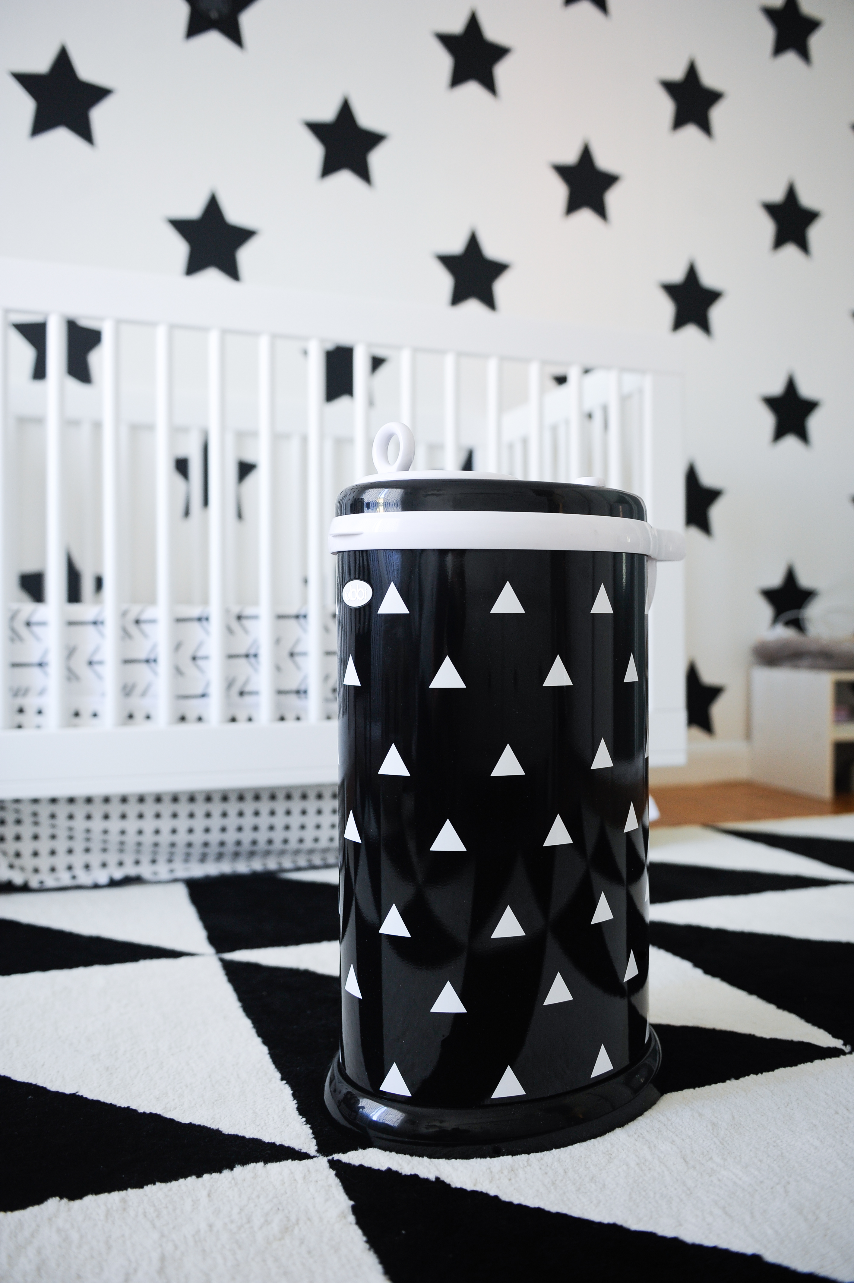 Ubbi Black and White Diaper Pail