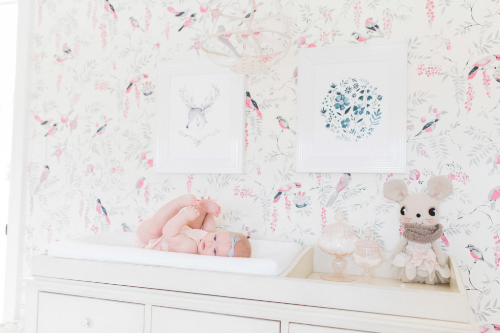 Vintage Girls Nursery with Bird Wallpaper - Project Nursery