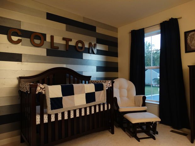 Metallic Wood Wall Nursery