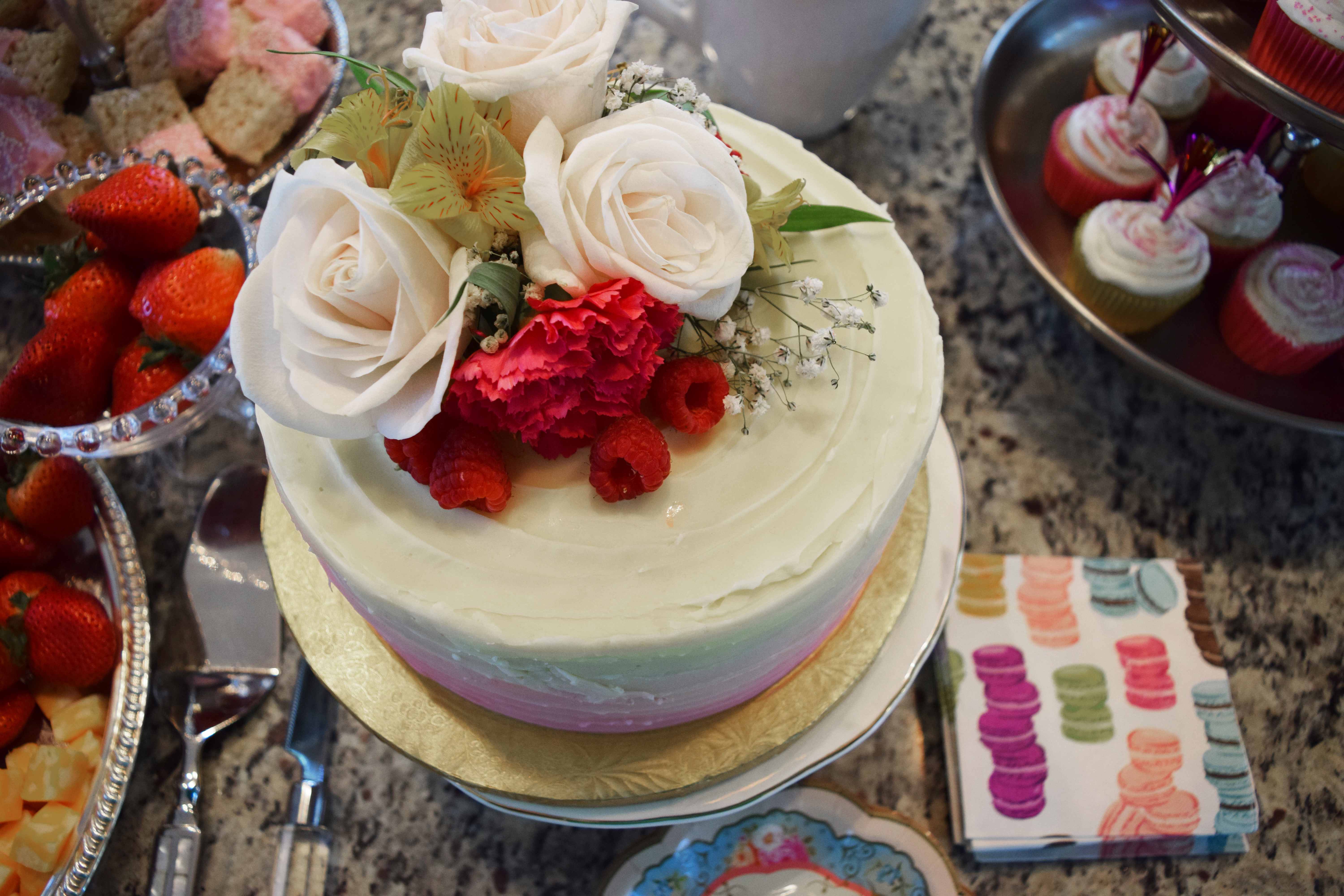 vintage tea party birthday cake