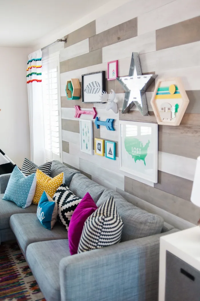 Colorful Playroom with Gallery Wall