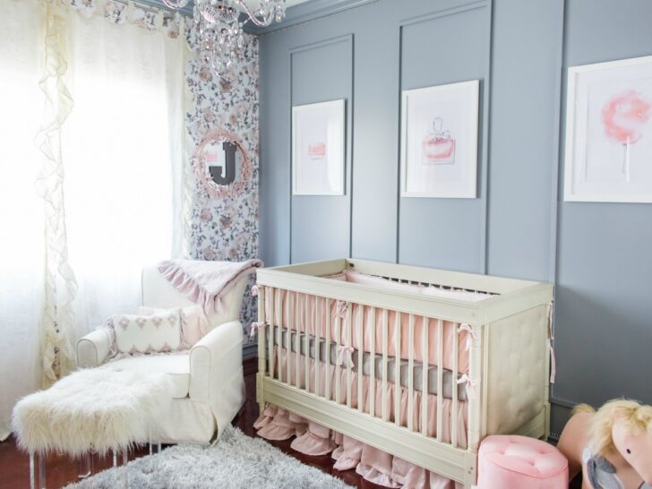 Feminine Pink and Gray Nursery