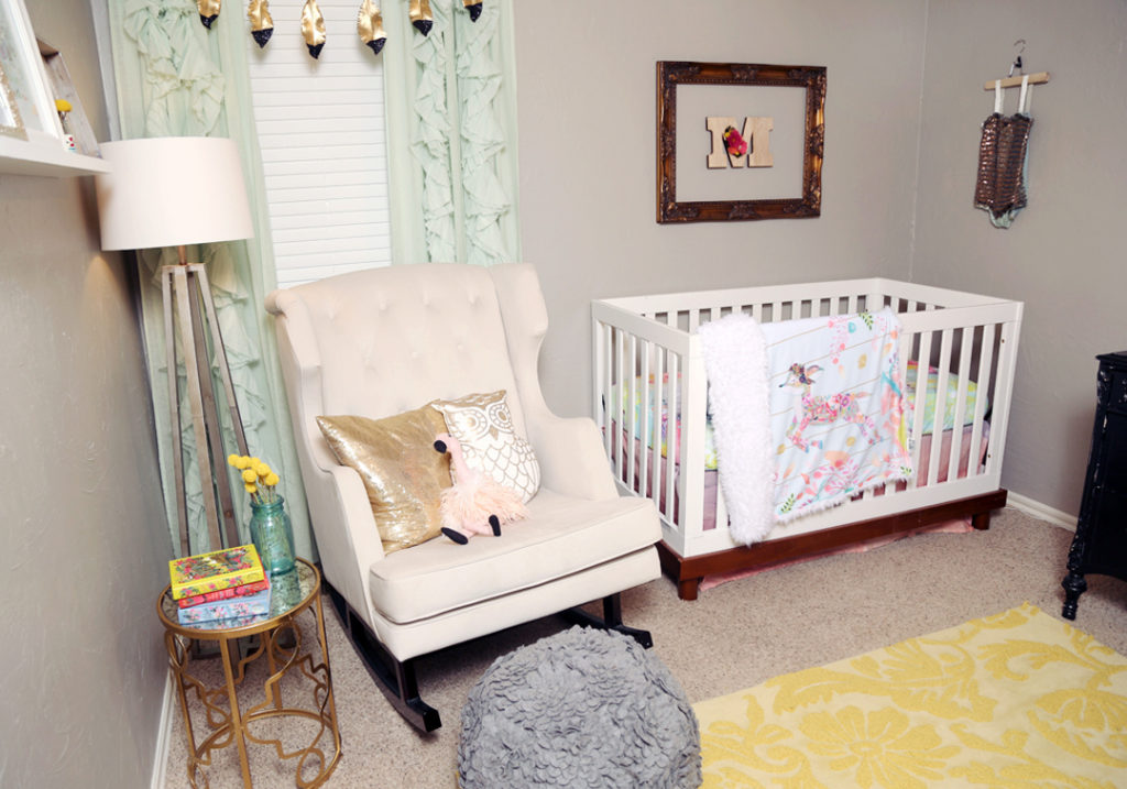 Gray Girls Nursery with Colorful Nursery Accent Decor - Project Nursery