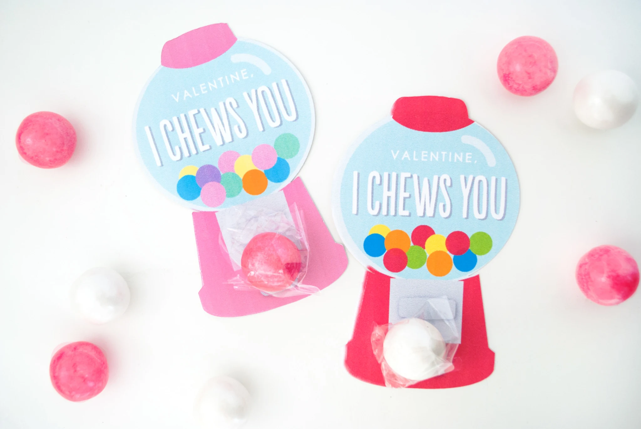 Free Printable Valentine's Day Cards Gumball Machine Valentines