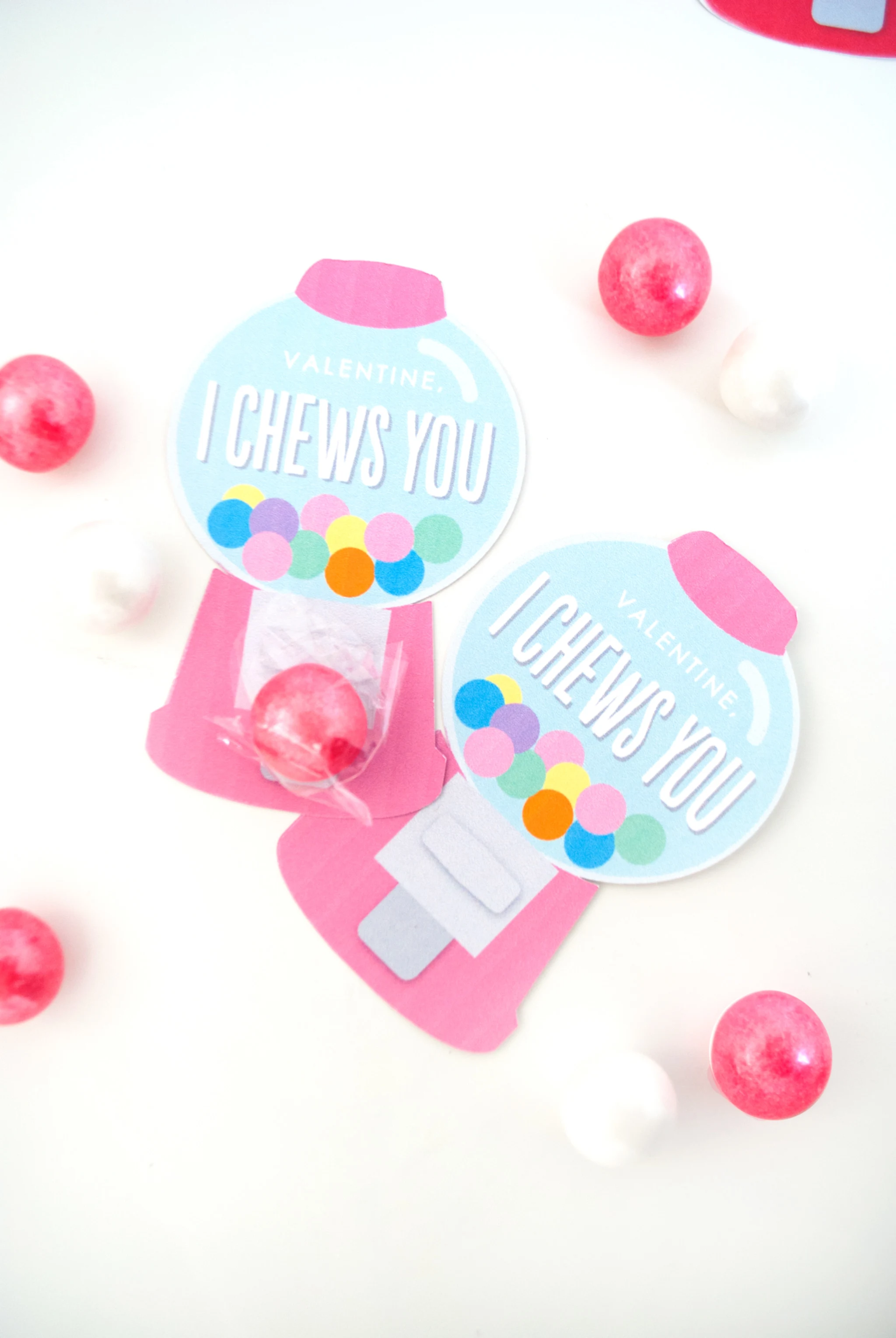 Free Printable Valentine's Day Cards Gumball Machine Valentines