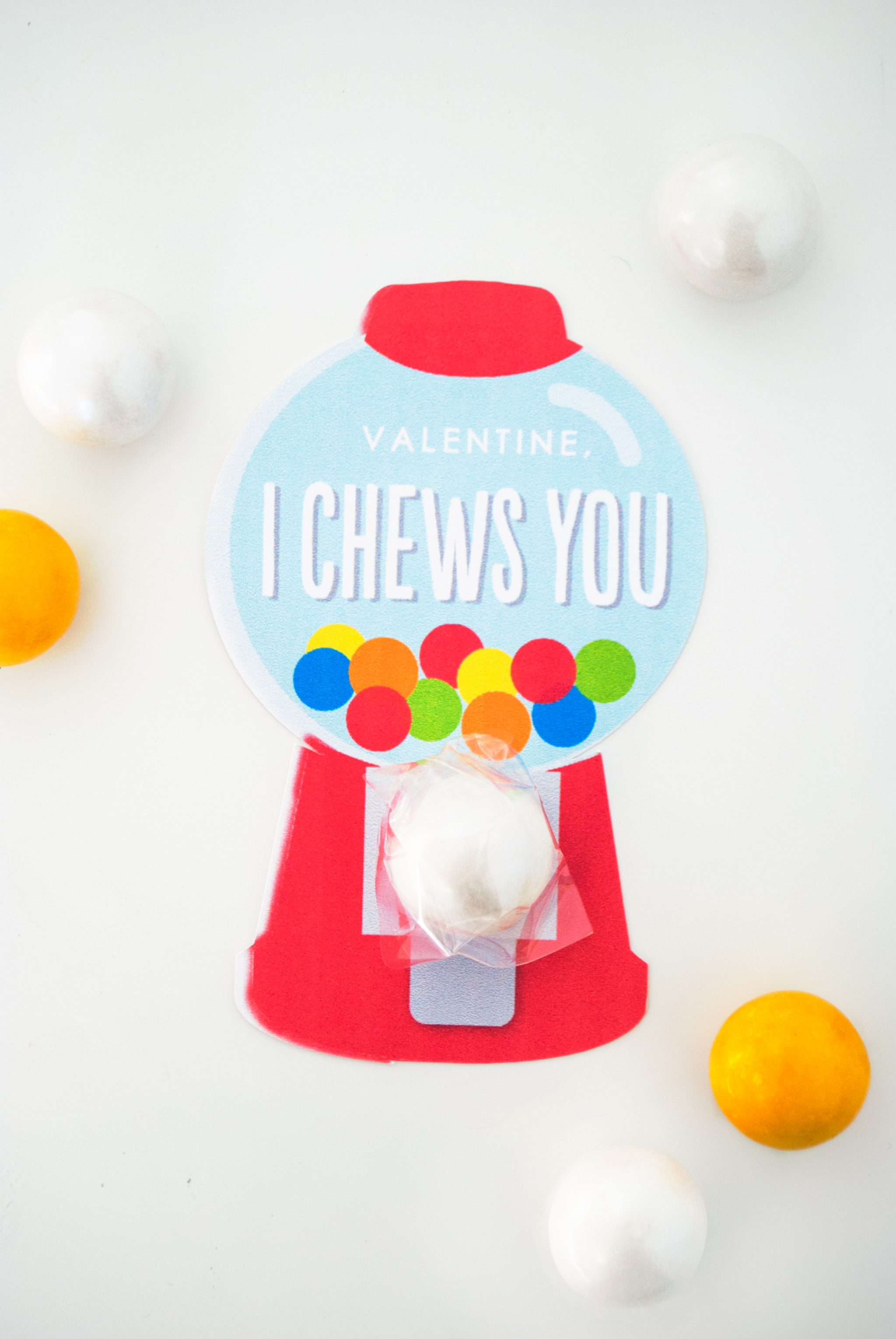 Free Printable Valentine's Day Cards Gumball Machine Valentines