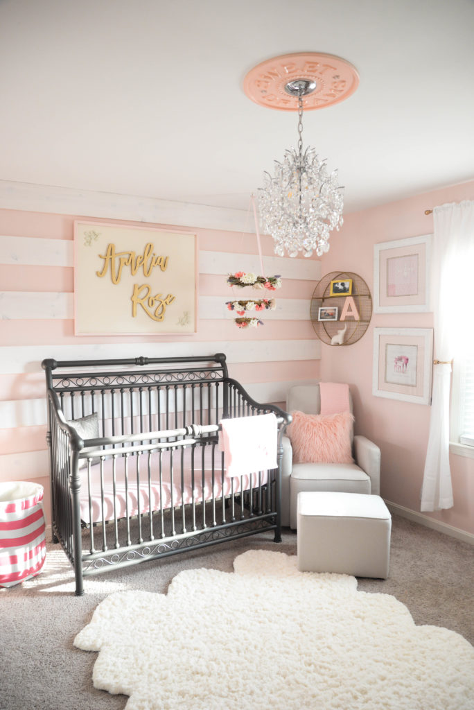 Feminine Pink and White Nursery with Glam Gold Accents - Project Nursery