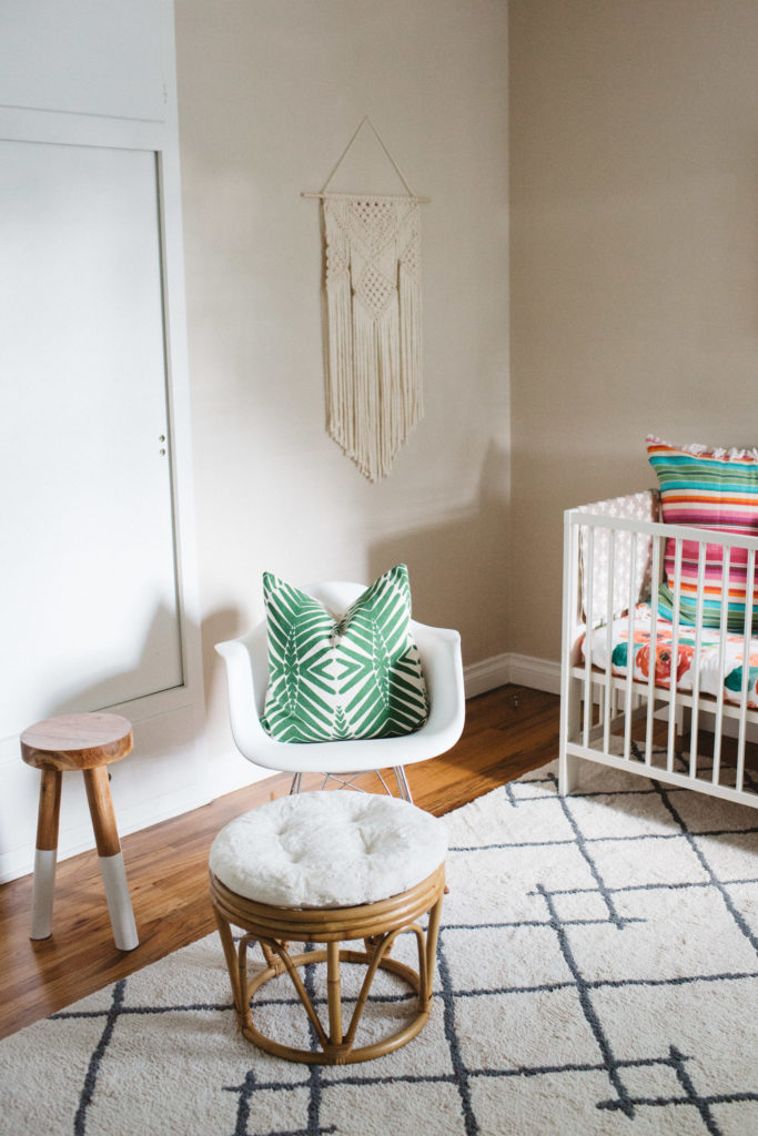 Neutral Nursery with Colorful Accent Decor and Boho Macrame Wall Hanging - Project Nursery