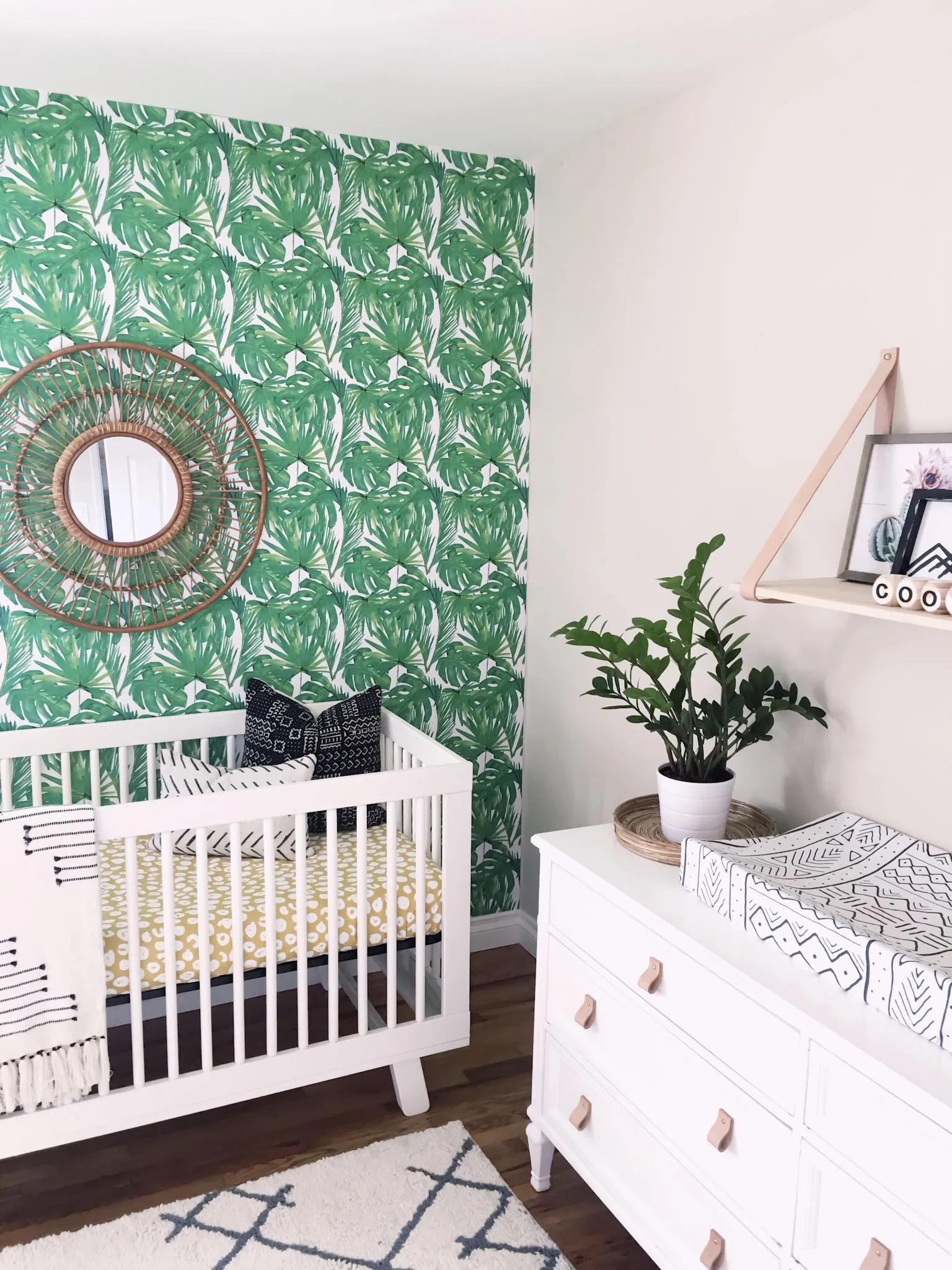 Fern Wallpaper in Shared Boy Girl Twin Nursery