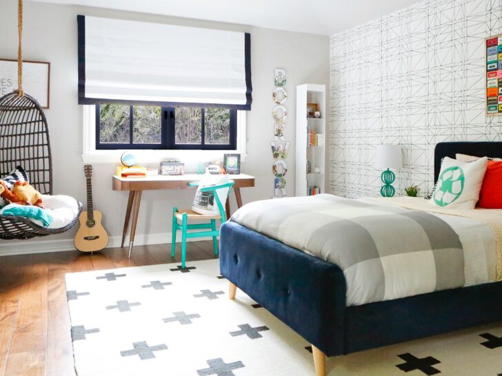 Modern Eclectic Big Boy Room with Whimsical Accent Decor
