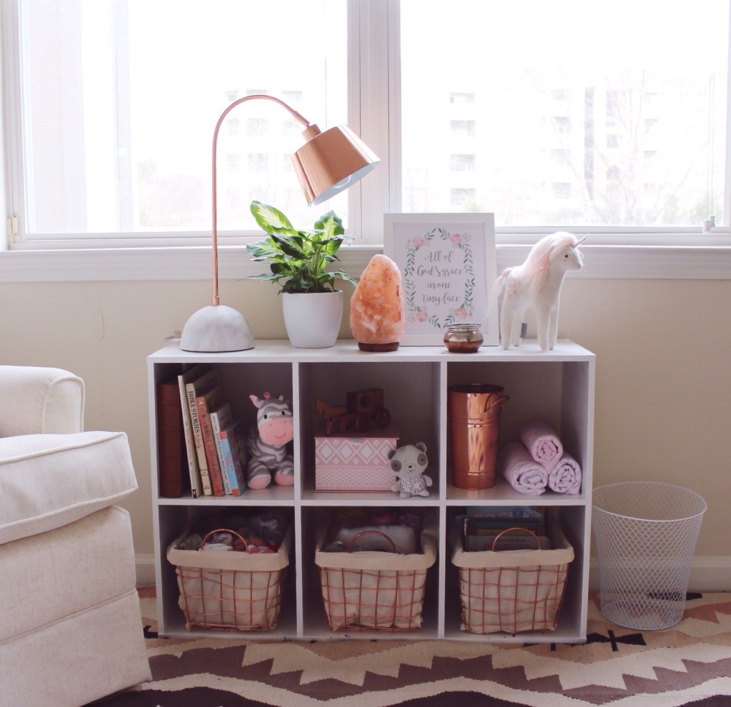 Boho Chic Nursery with Rose Gold Accents and Potted Plant in the Nursery - Project Nursery