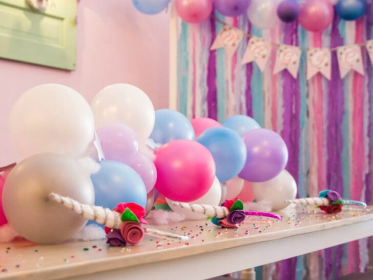 Pink, Purple and Blue Unicorn Themed Kids Birthday Party - Project Nursery