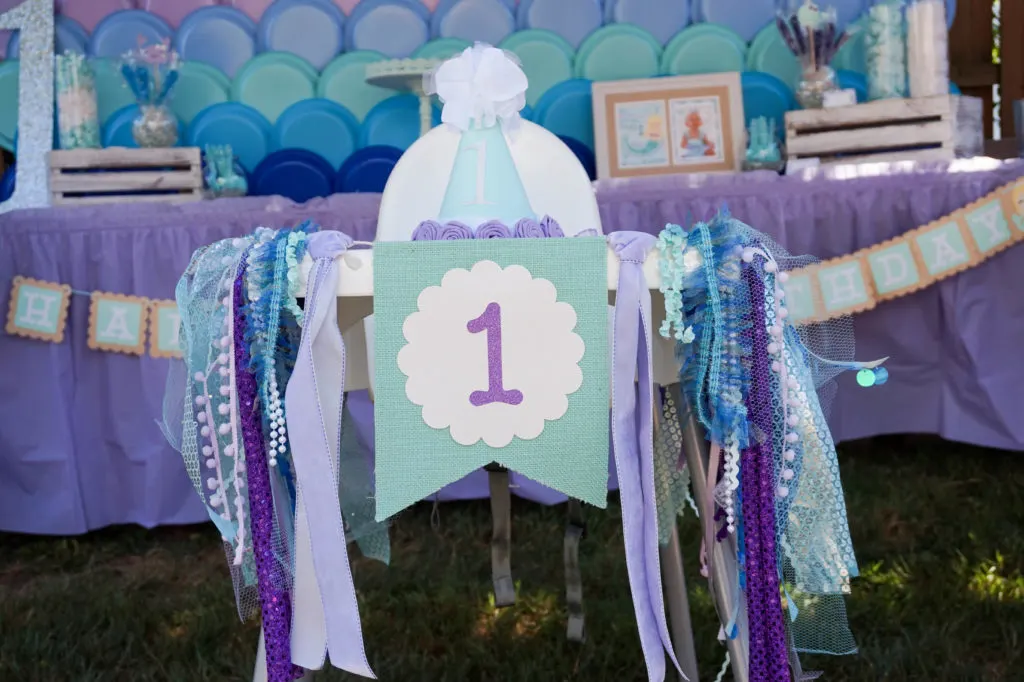 Blue, Aqua and Purple Mermaid Themed First Birthday Party - Project Nursery