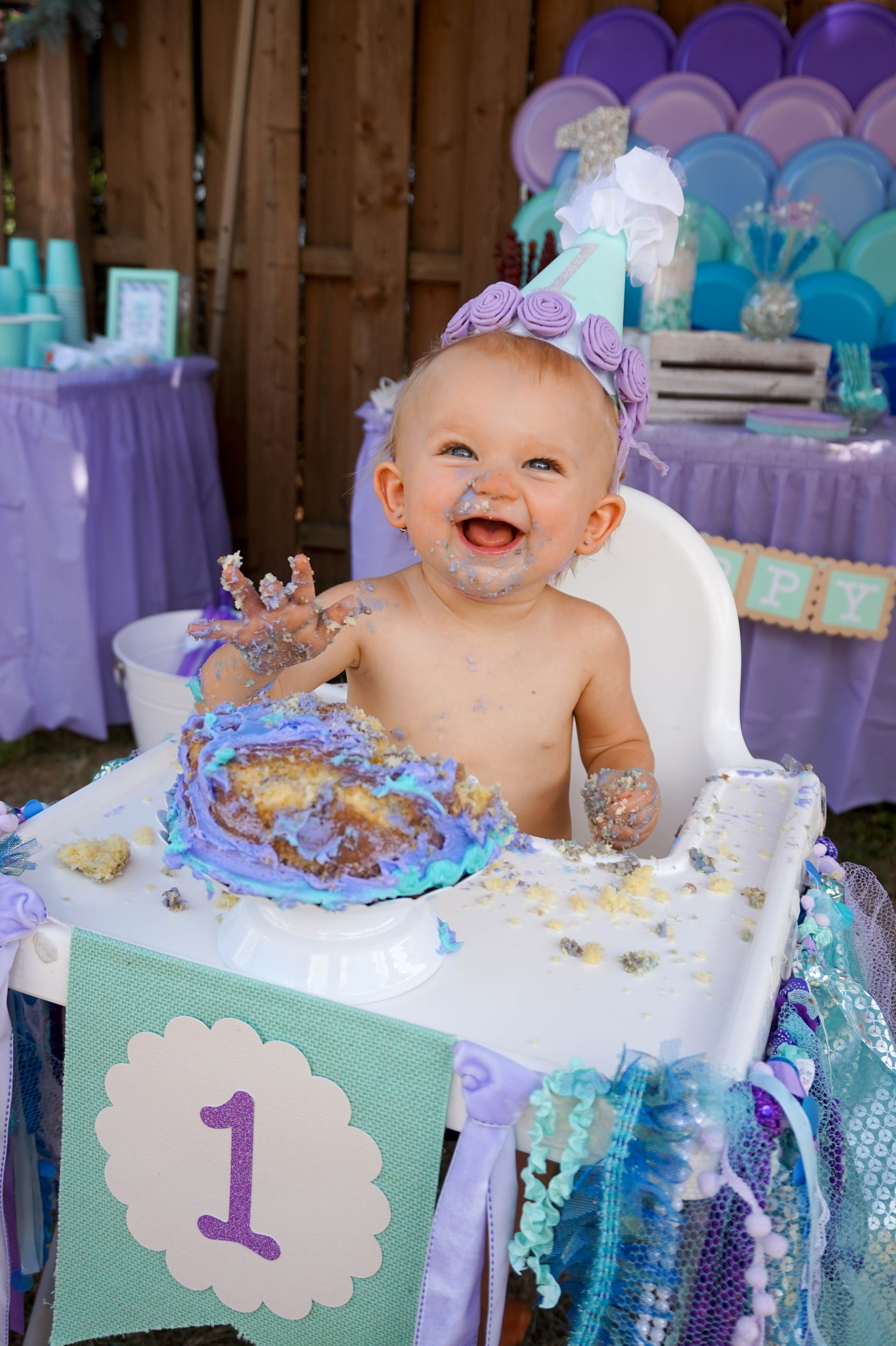 Mermaid Cake Smash Photographer Logan Utah - Stacey Hansen Photography |  Utah Newborn Photographer