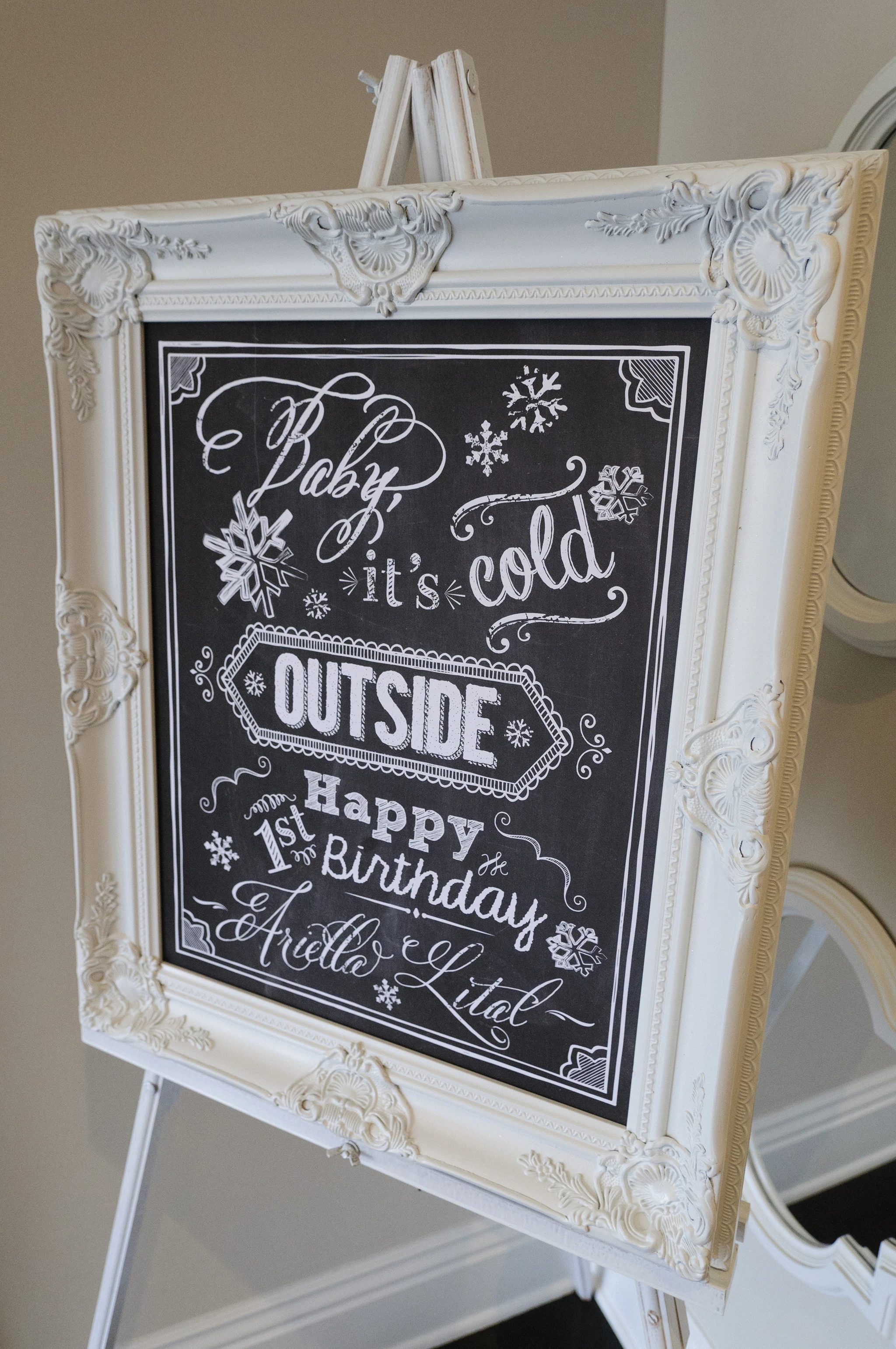 Customizable Winter Wonderland Themed Birthday Party Printable Sign