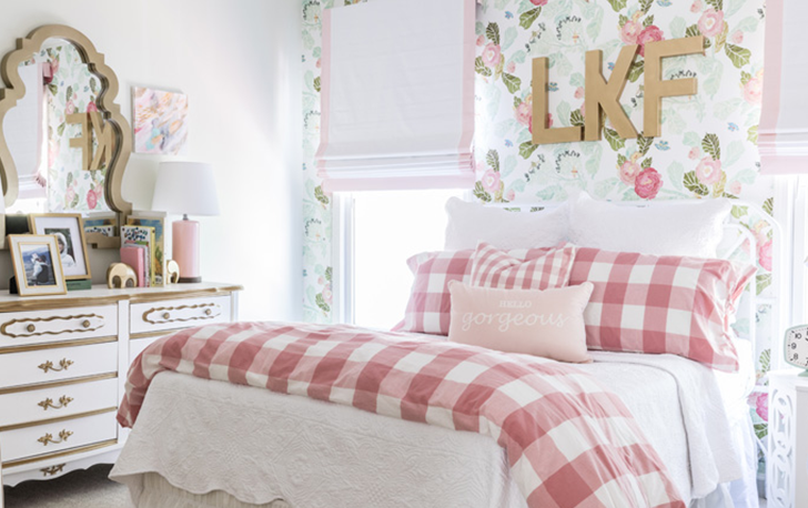 Floral Big Girl Room with Vintage Flair