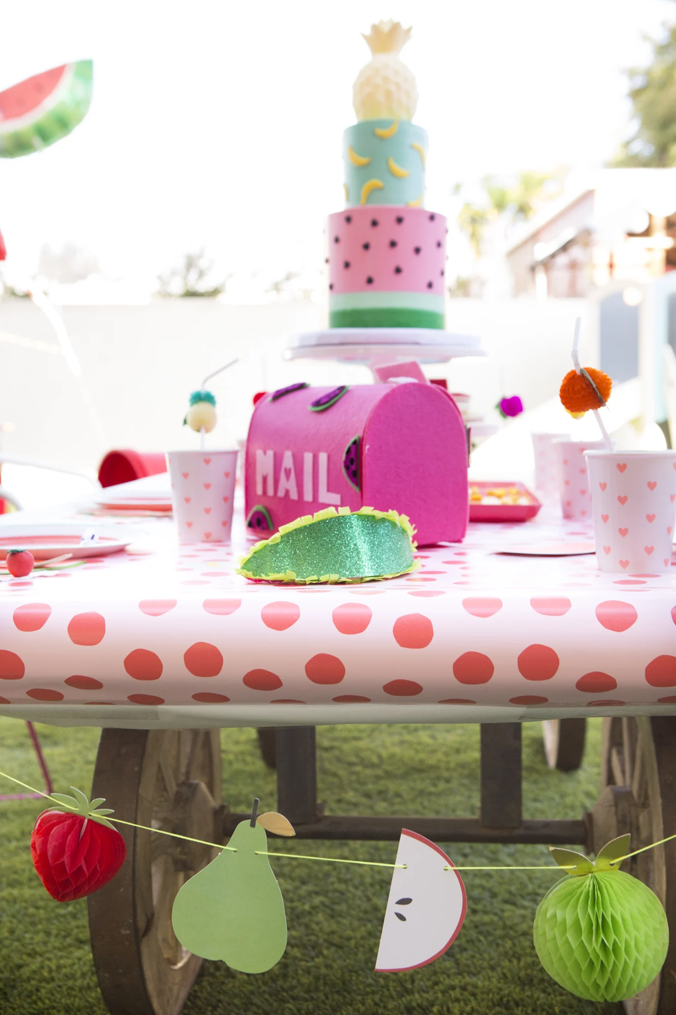 Tutti Frutti Valentine's Day Party for Kids Table Decor