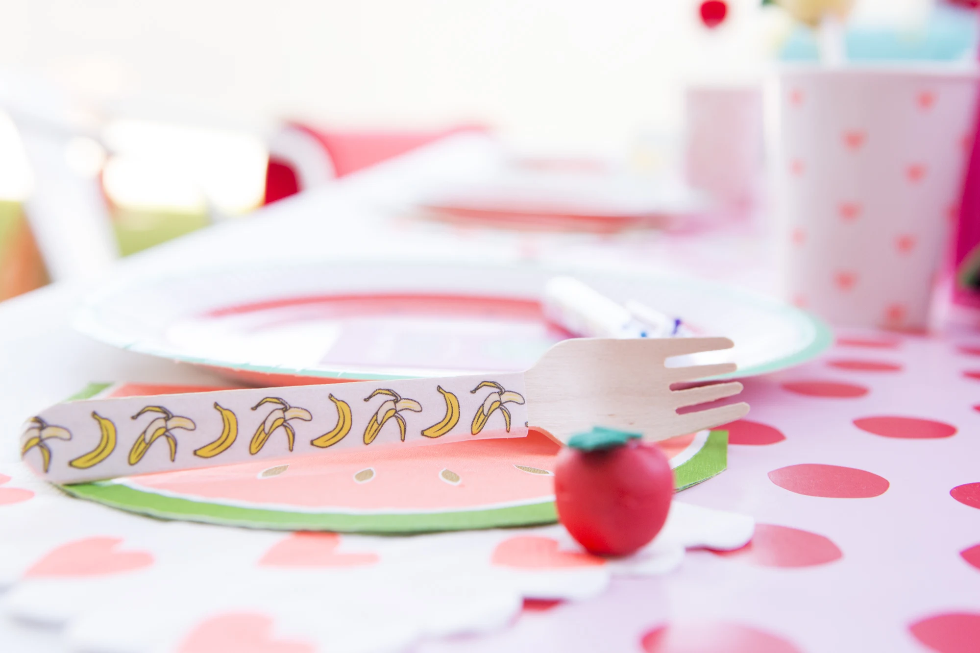 Fruit-Themed Valentine's Day Party for Kids Place Settings