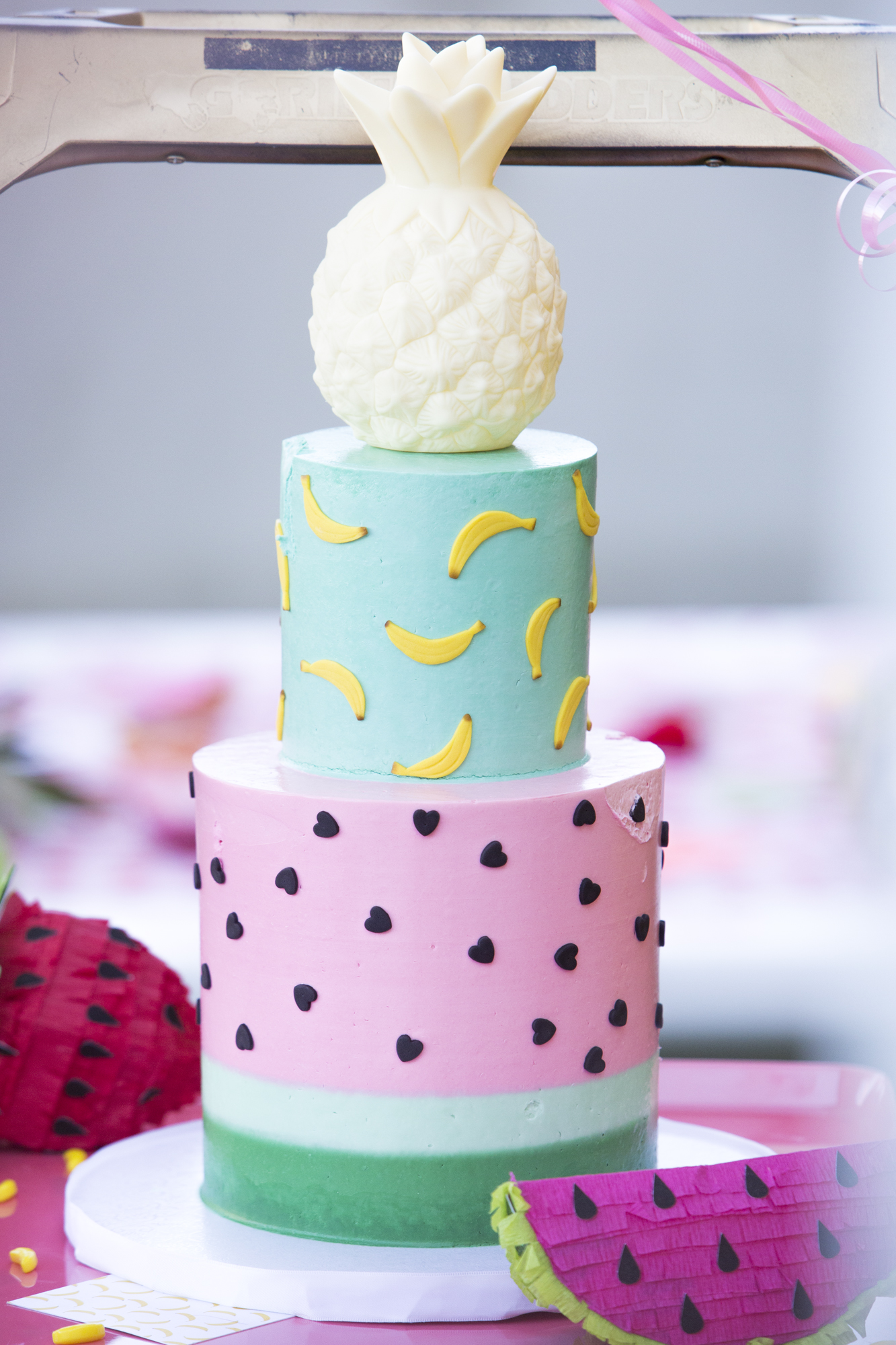 Tutti Frutti Valentine's Day Party for Kids Fruit-Themed Cake