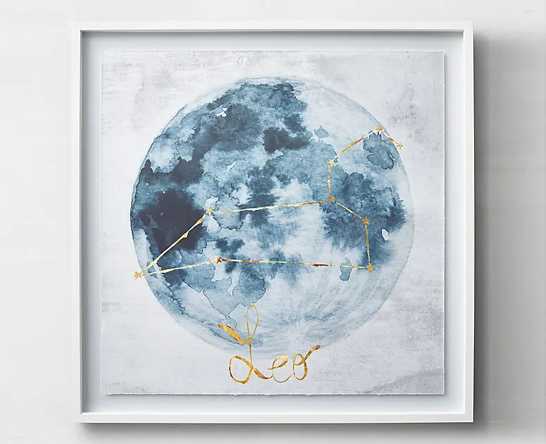 Zodiac Constellation Art with Gold Foil Accent from RH Teen