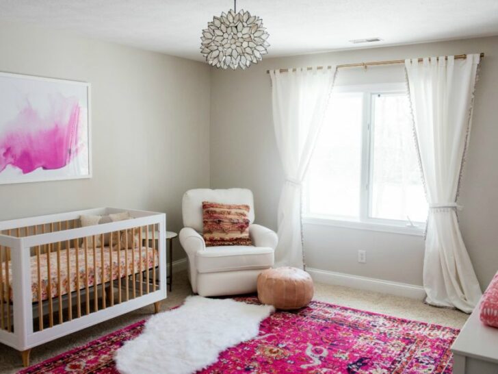 Feminine Girls Nursery with Pops of Bright Pink - Project Nursery