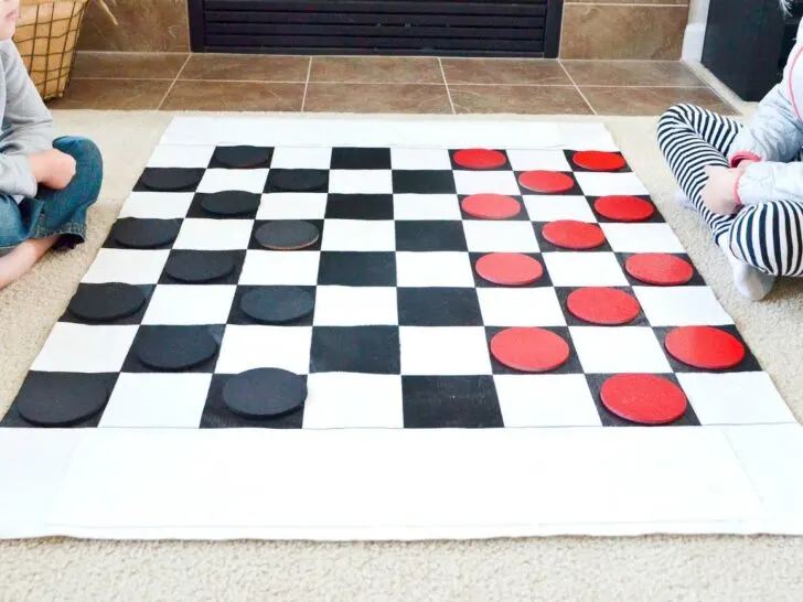 Oversized DIY Checkers Set for Kids How to Make Jumbo Checkers