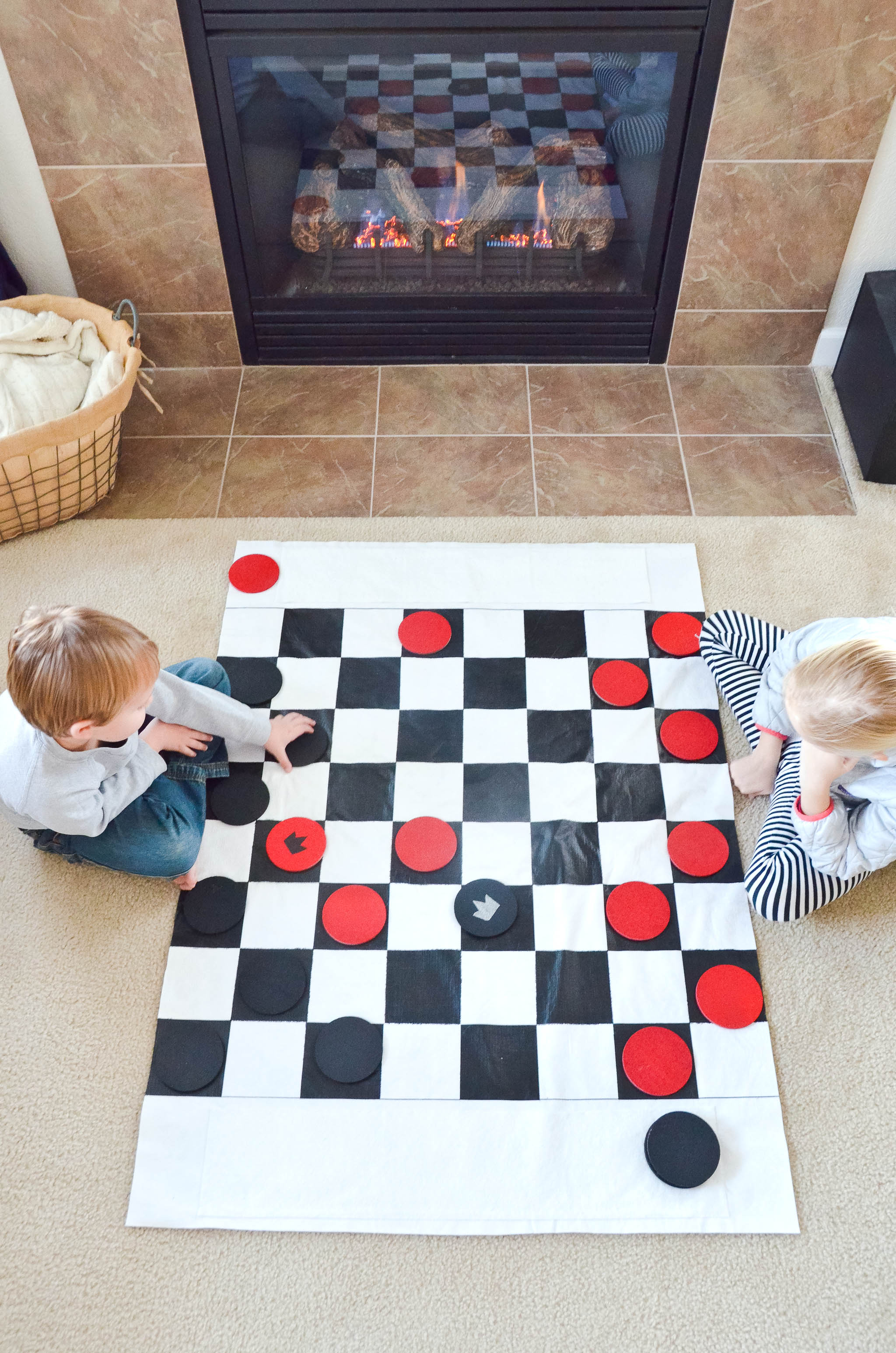 Oversized DIY Checkers Set for Kids How to Make Jumbo Checkers