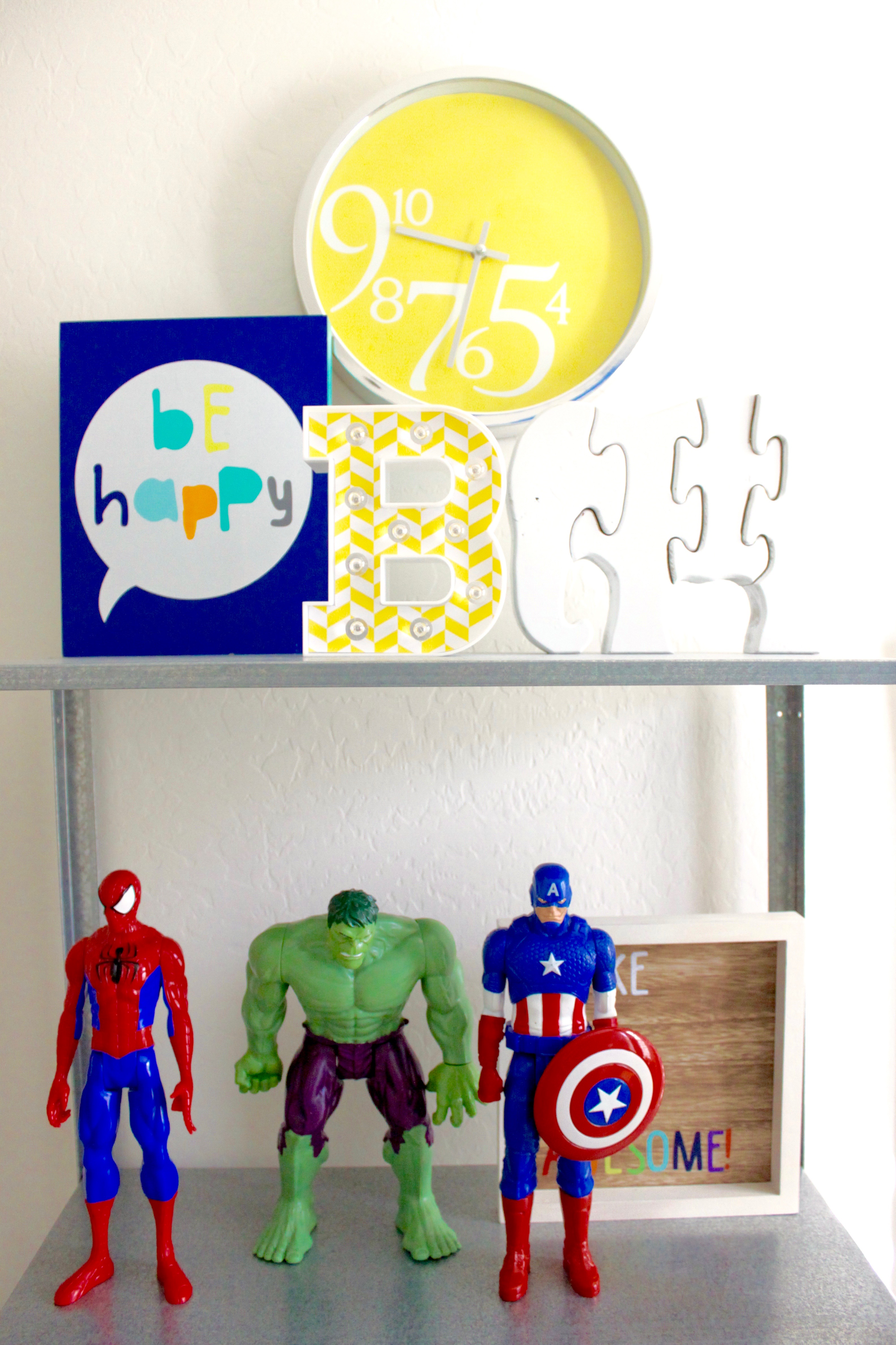 Colorful and Graphic Big Boy Room Modern Superhero Toddler Room