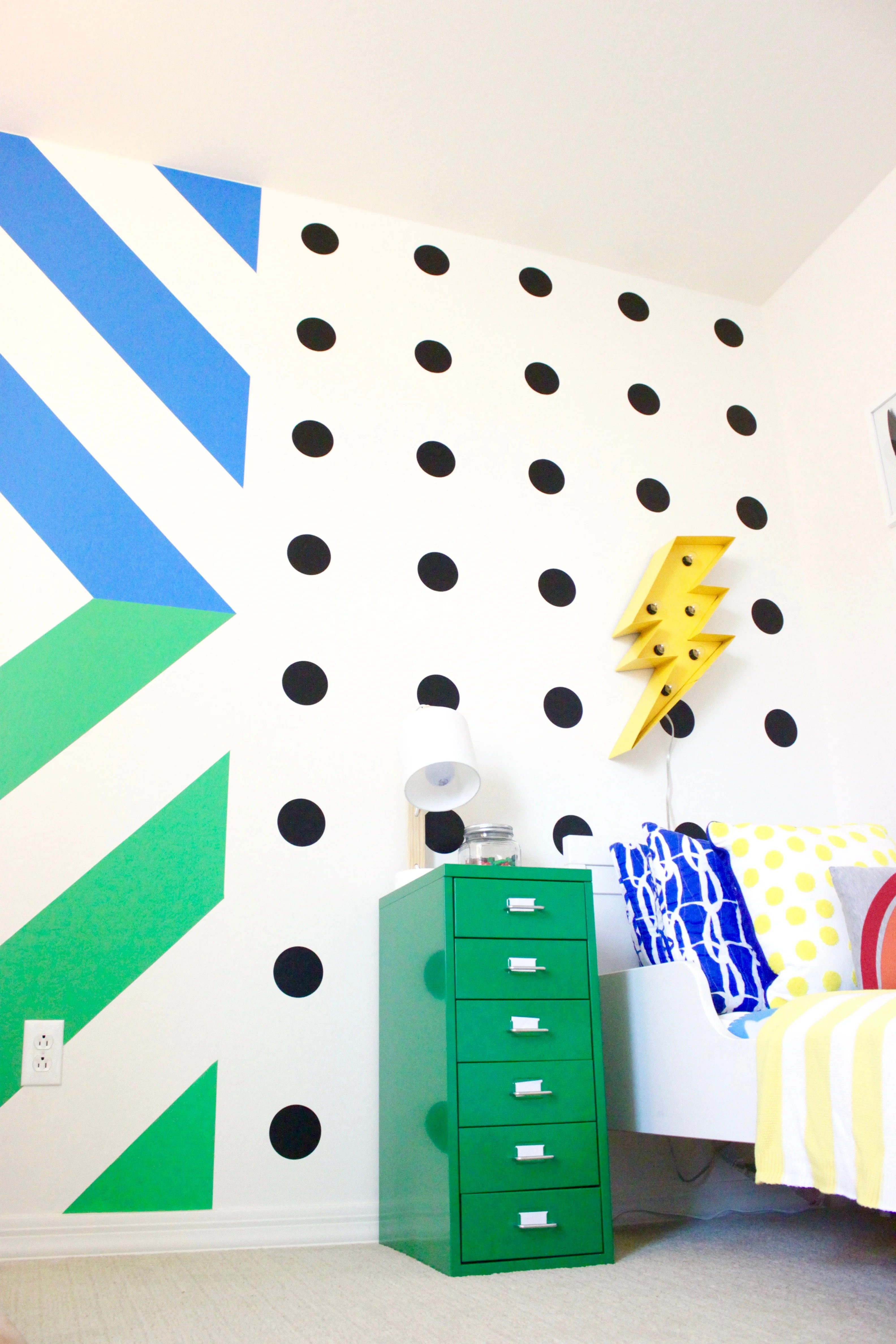 Colorful and Graphic Big Boy Room Modern Superhero Toddler Room