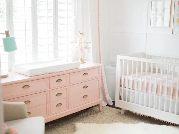 White and Pink Baby Girl Nursery Reveal