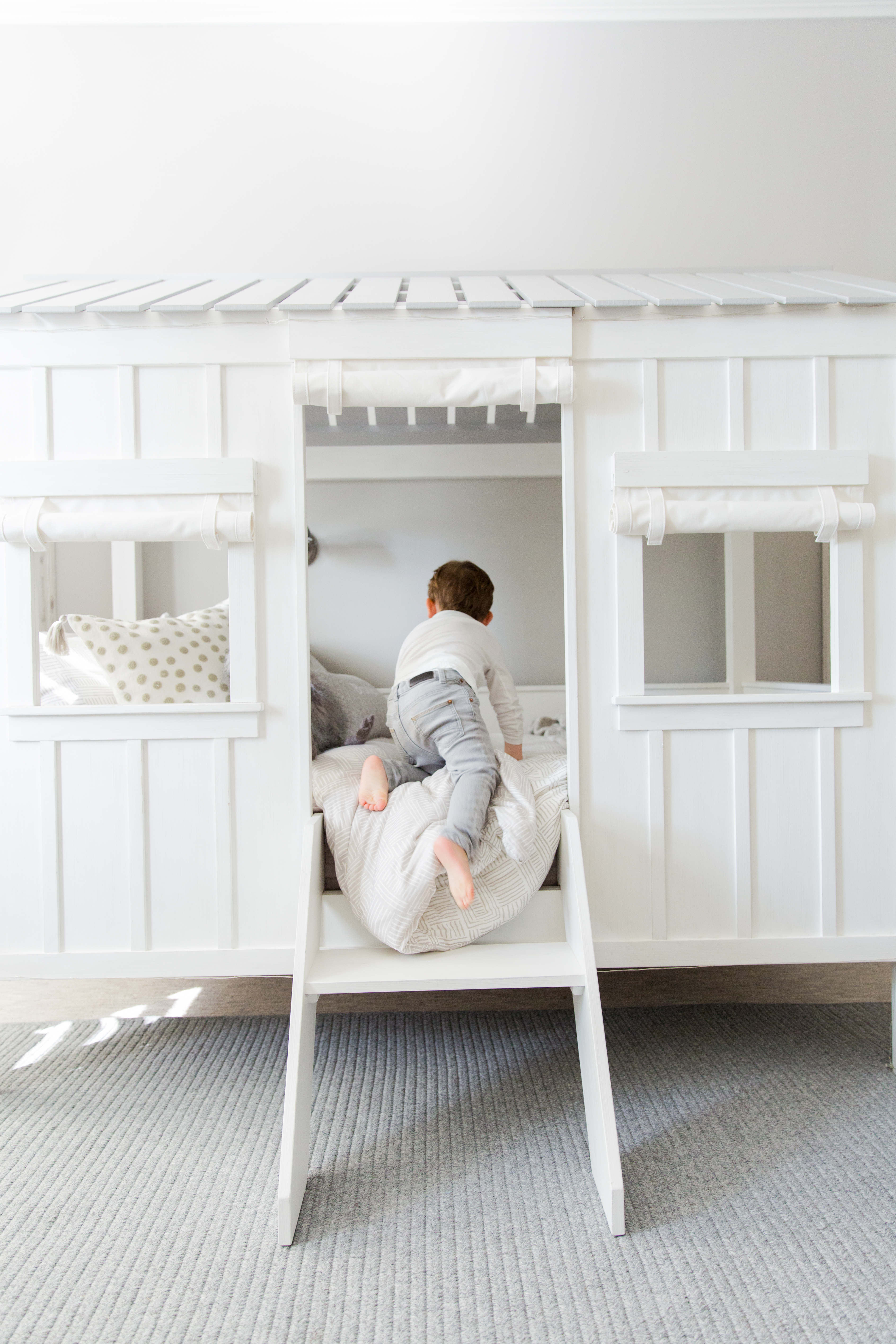 grey cabin bed